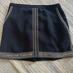 Elegant Black Embroidered Skirt